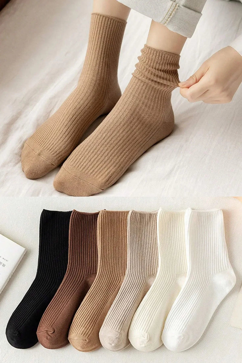 Sockingen 6 Çift Renkli Kadın Fitilli Lastiksiz Çorap
