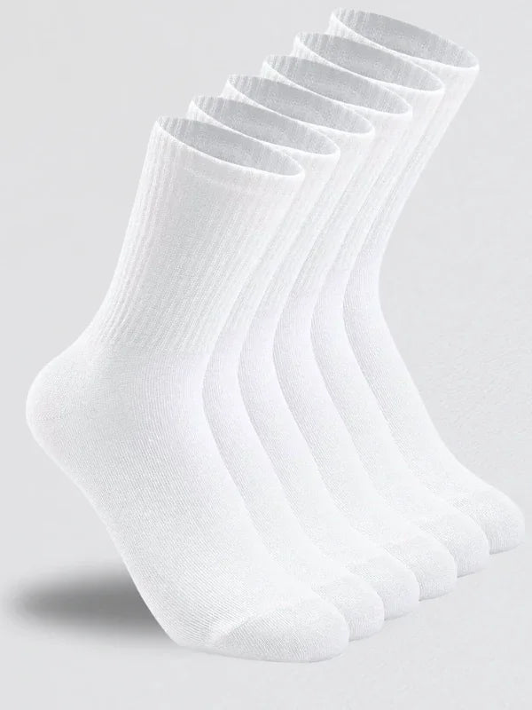 Sockingen 6 Çift Tenis Çorabı Fitilli Beyaz Unisex - Premium Kalite Tenis Çorabı Soket Boy Pamuklu