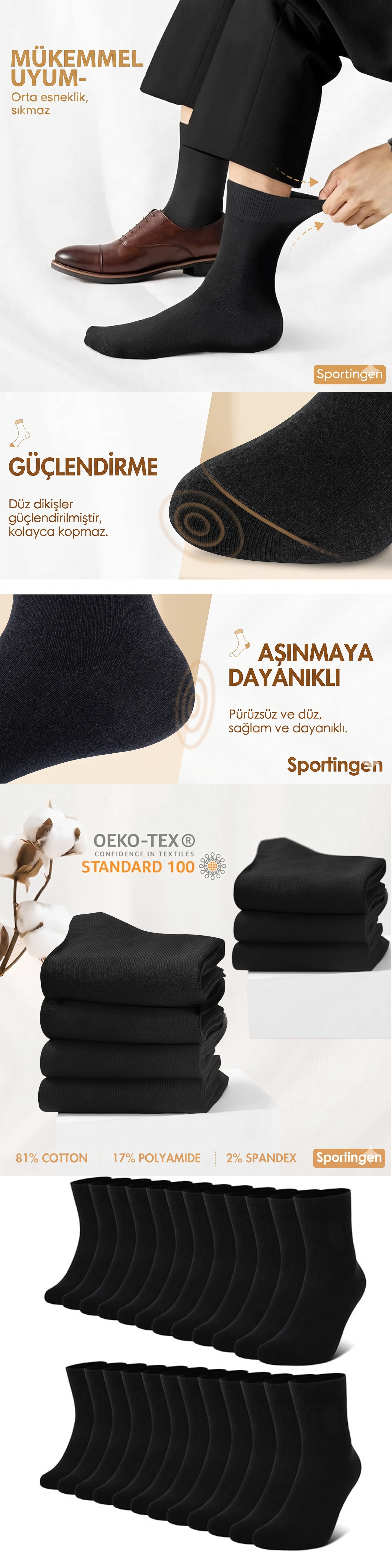 Siyah Pamuklu Business Soket Çorap